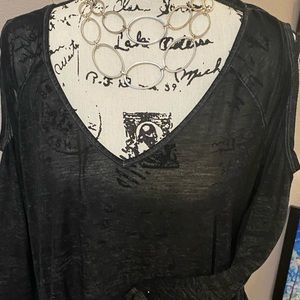 Black cold shoulder top